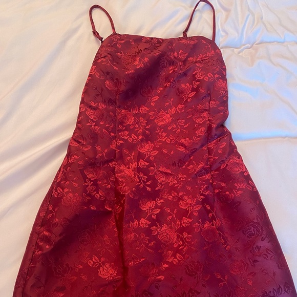 Red Floral Mini Dress - Picture 2 of 2